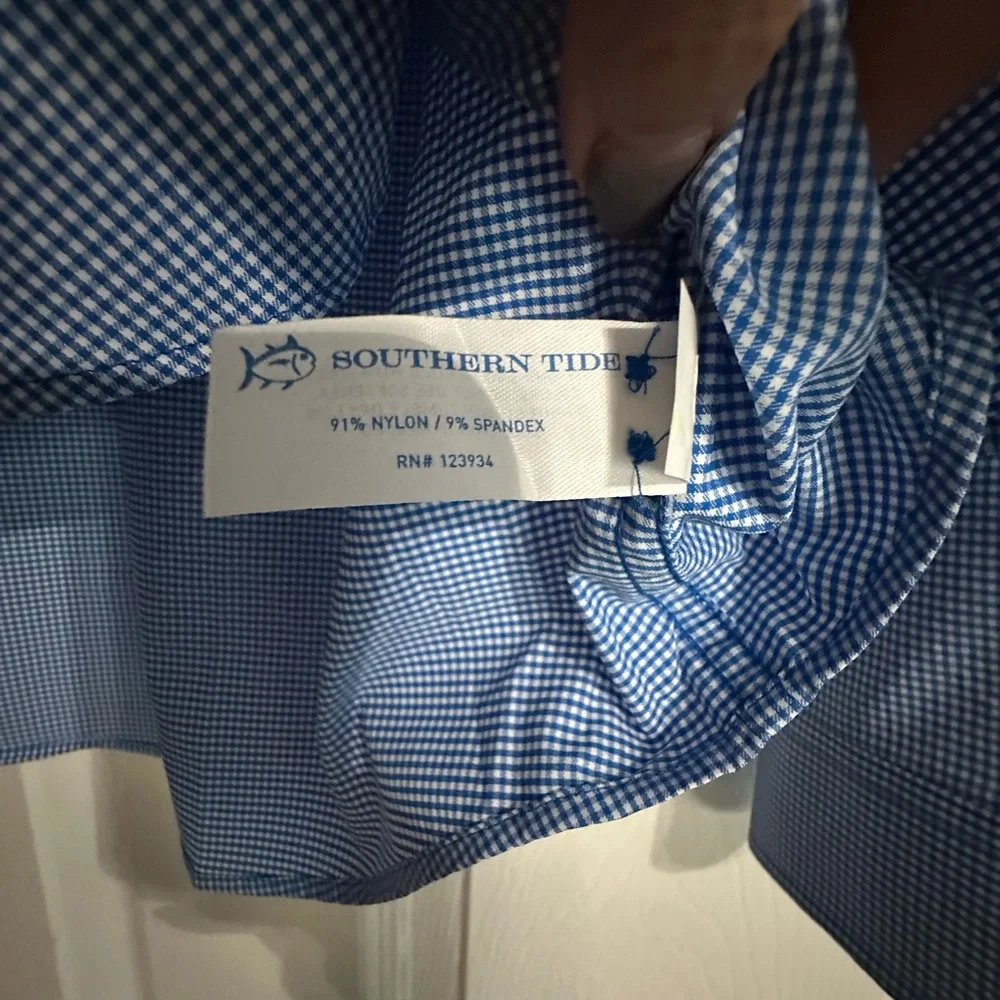 NWT Southern Tide Boys Intercoastal Mini Gingham Button Down Shirt -‎ Size XL